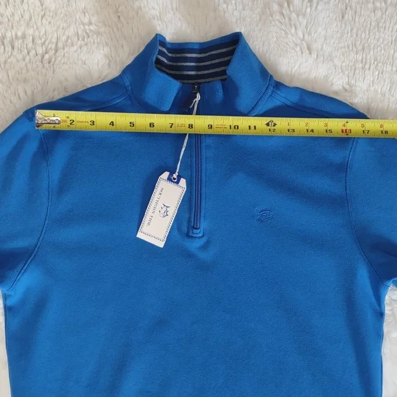 Southern Tide, Size M,Men's Blue Quarter-Zip Sweater - Picture 11 of 17